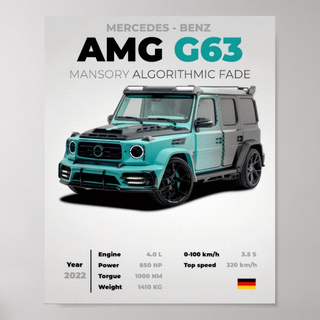 Affiche Mercedes-Benz AMG G63 MANSORY Algorithmic Fade Ext (Devant)