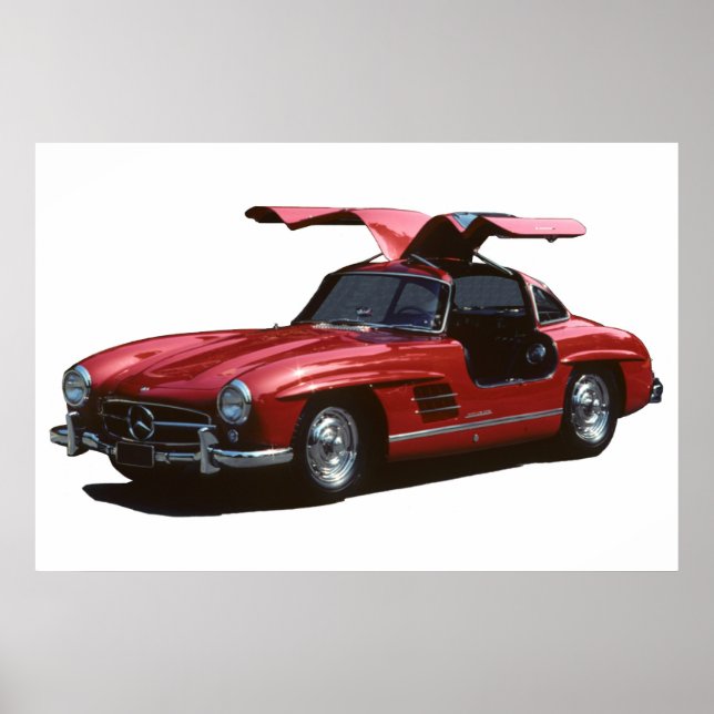 Affiche Mercedes Benz SLR300 Gullwing classique (Devant)