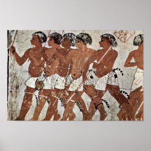 Affiche Mercenaires Nubiens Par Maler Der Grabkammer Des Z