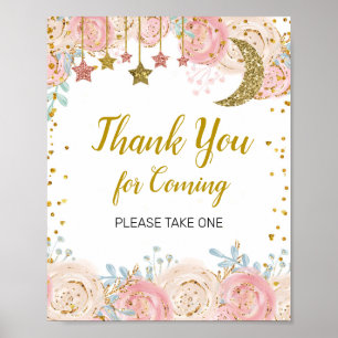 Affiche Merci à scintillement or pour le signal à venir