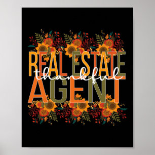 Affiche Merci agent immobilier Thanksgiving