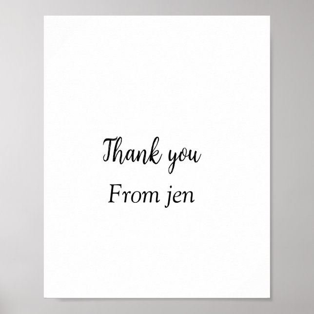 Affiche Merci, ajoutez votre nom texte image modifiable (Devant)