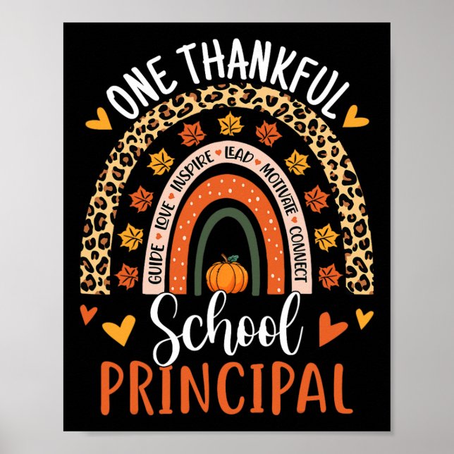 Affiche Merci au directeur de l'école Thanksgiving Rainbow (Devant)