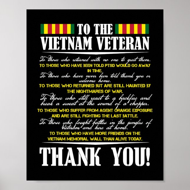 Affiche Merci Aux Vétérans Du Vietnam Brave Warriors V (Devant)