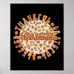 Affiche Merci bibliothécaire Thanksgiving Library Worker 1