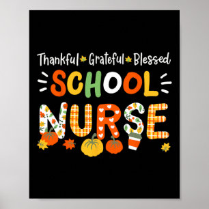 Affiche Merci Bienheureuse infirmière de l'école Thanksgiv
