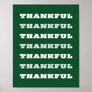 Affiche Merci, Citation de gratitude, Vert