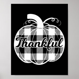 Affiche Merci Citrouille mignon Thanksgiving Automne Pla d
