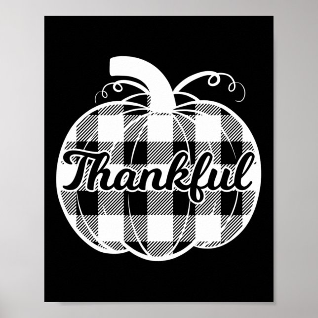 Affiche Merci Citrouille mignon Thanksgiving Automne Pla d (Devant)