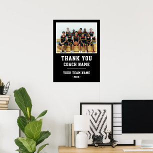Affiche Merci Coach Nom de l'équipe Photo