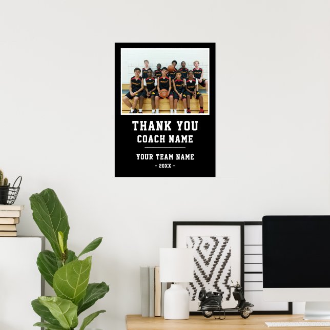 Affiche Merci Coach Nom de l'équipe Photo (Bureau à domicile)