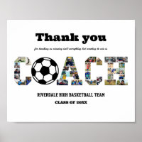 Merci Coach Soccer Team Photo Collage