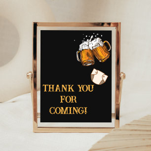 Affiche Merci de Baby shower Bière et Diapers pour venir