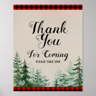 Affiche Merci de Baby shower de bûcheron pour demain