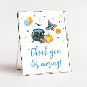 Affiche Merci de Baby shower de petit garçon Boo pour veni