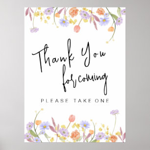 Affiche Merci de Fête des mariées Fleur sauvage Scabiosa