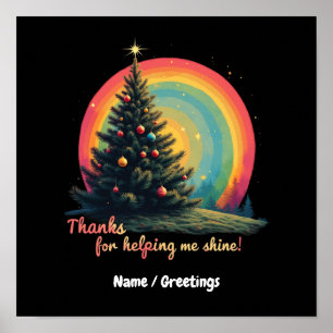 Affiche Merci de m'avoir aidé à briller, gratitude sincèr