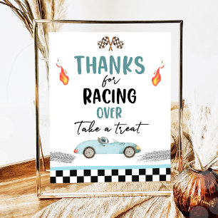 Affiche Merci de Racing Over Race Car Two Fast Birthday