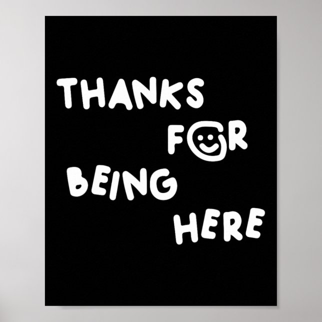 Affiche Merci D'Être Ici Drôle Design (Devant)