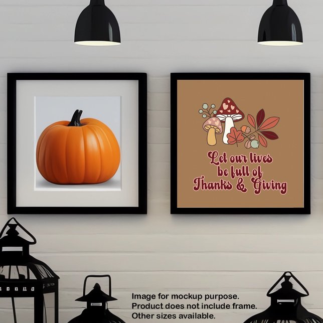 Affiche Merci et donner l'esthétique automnale (Créateur téléchargé)