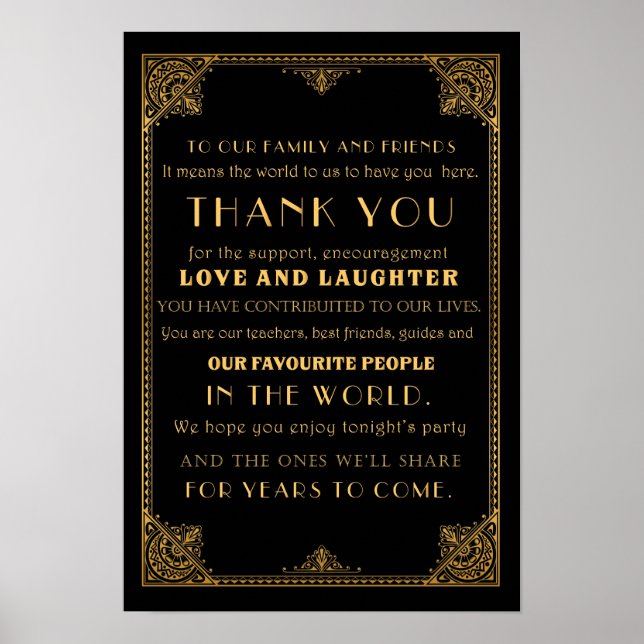 Affiche Merci Gatsby carte de signe mariage inspirée (Devant)