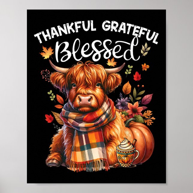 Affiche Merci gracieuse Bienheureuse Vache Automne Y'all A (Devant)