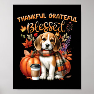 Affiche Merci gracieux Beagle Chien Heureux Chute Y'