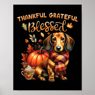 Affiche Merci gracieux bienheureux Dachshund Chien Automne