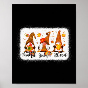 Affiche Merci Grateful Bienheureux Gnomes Automne Merci