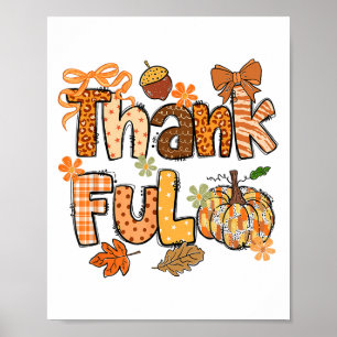 Affiche Merci Grateful Bon thanksgiving Pumpk