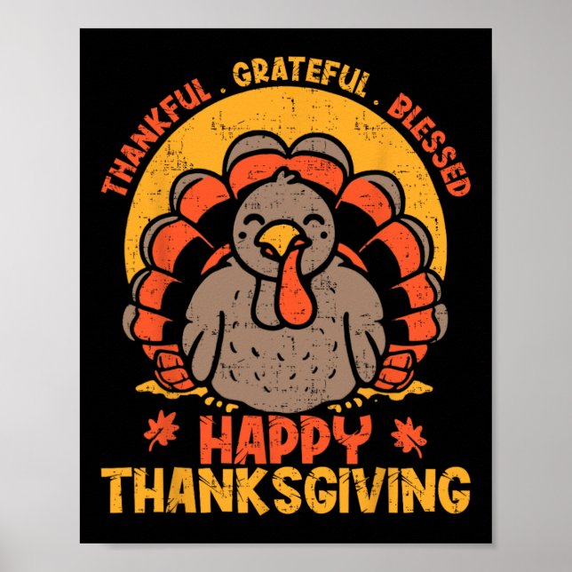 Affiche Merci Grateful Bon thanksgiving Turke (Devant)