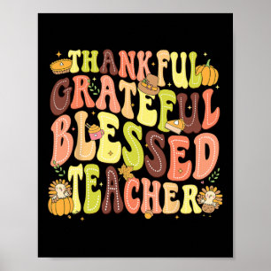 Affiche Merci Grateful Professeur Jour d'Action de grâces