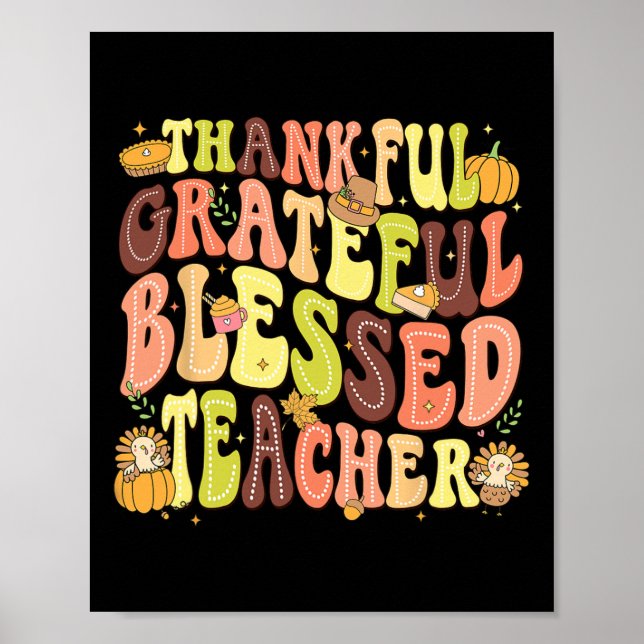 Affiche Merci Grateful Professeur Jour d'Action de grâces (Devant)