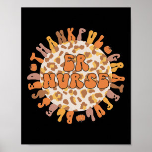 Affiche Merci Infirmière d'urgence Thanksgiving Er Infirmi
