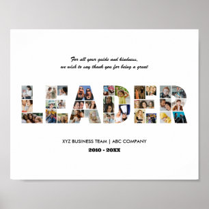 Affiche Merci Leader Photo Collage Adieu Retraite