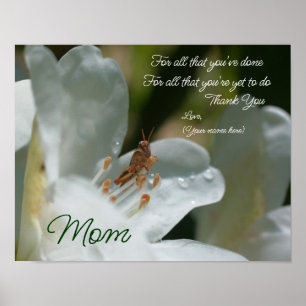 Affiche Merci Maman Amour Azalea Fleur Personnalisée