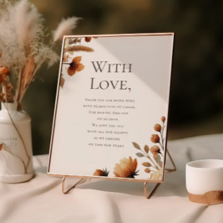 Affiche Merci Mariage de bois de brume pour participation