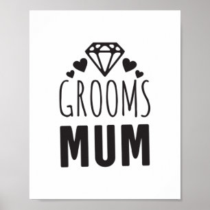 Affiche Merci Mère de la mariée Groom Fête Florale Cadeau