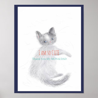 Affiche Merci mon MON & DAD - Je suis tellement mignon -Ca