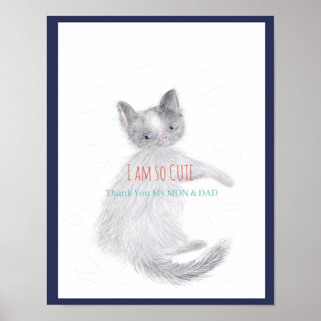 Affiche Merci mon MON & DAD - Je suis tellement mignon -Ca (Devant)
