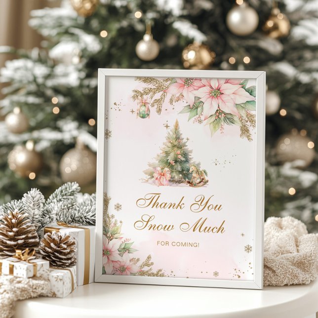 Affiche Merci neige beaucoup baby shower arbre de Noël (Créateur téléchargé)