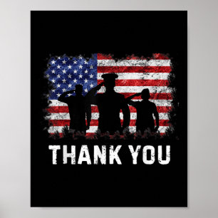 Affiche Merci Patriotique Chemises Memorial Jour 4 Jul
