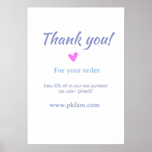 Affiche Merci pour l'achat détail de l'entreprise familial