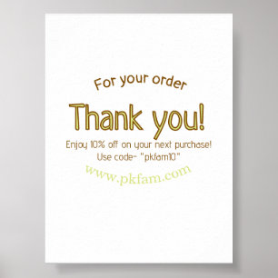 Affiche Merci pour l'achat détail de l'entreprise familial