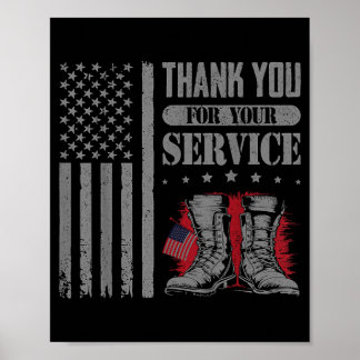 Affiche Merci pour les bottes patriotiques de service Drap