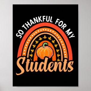 Affiche Merci Pour Mes Étudiants Enseignant Thanksgiving T