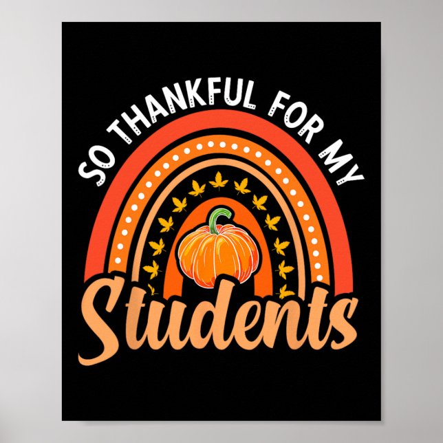 Affiche Merci Pour Mes Étudiants Enseignant Thanksgiving T (Devant)