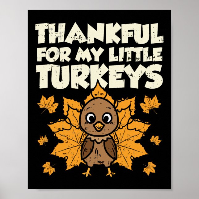 Affiche Merci Pour Mes Petites Dindons Thanksgiving Teache (Devant)
