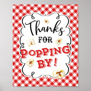 Affiche Merci Pour Popcorn Signaler Rouge En vichy