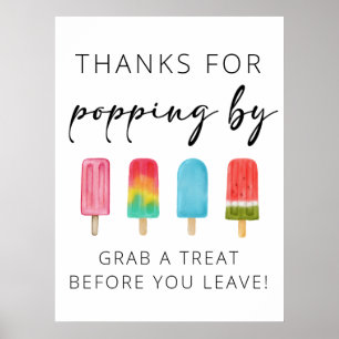 Affiche Merci pour Popping By Favoriser signe d'anniversai